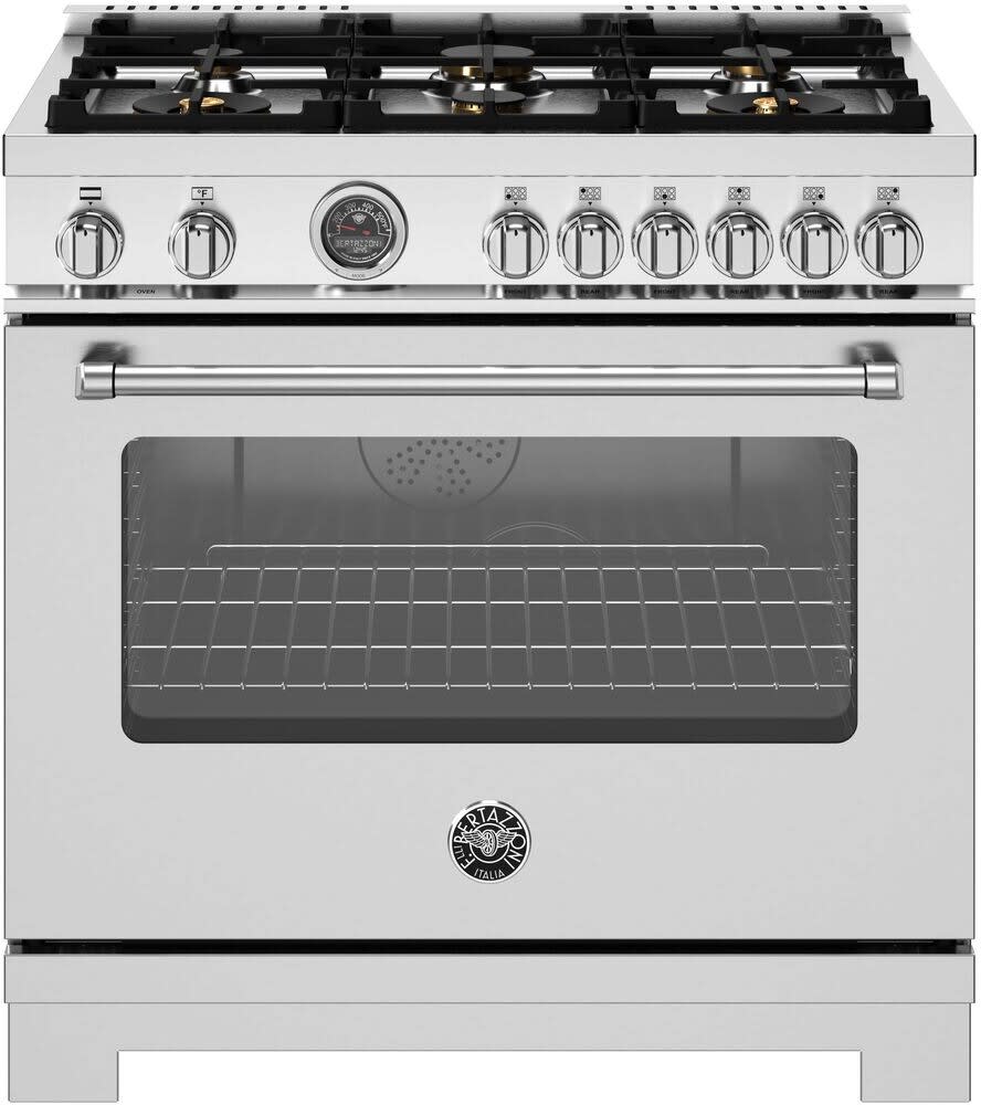 Bertazzoni MAS366BCFEPXT 36 Inch Freestanding Dual Fuel Range with