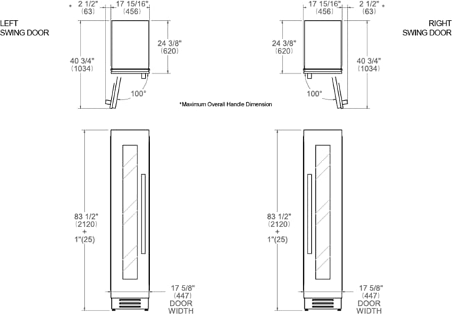 Bertazzoni REF18WCPIXR23 18 Inch Dual Zone Wine Cooler Column with