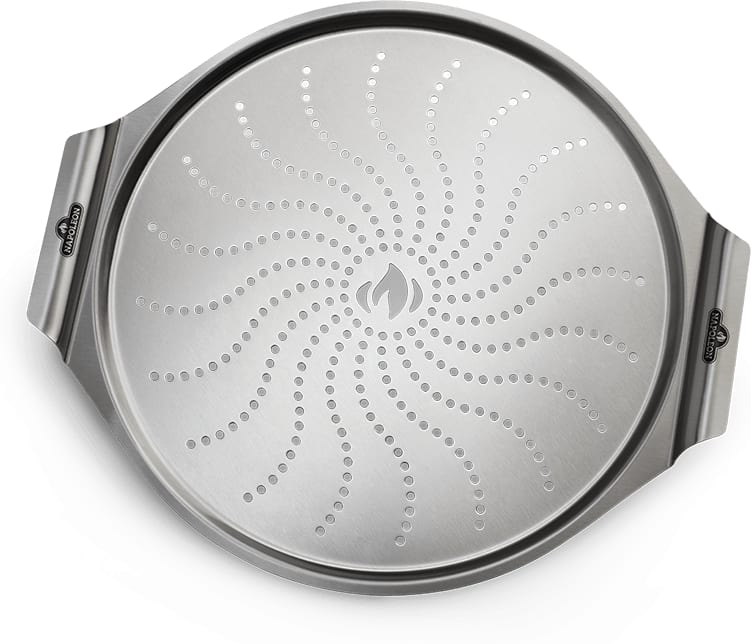 Napoleon 56066 14 Inch Stainless Steel Pizza Pan with Built-In Handle