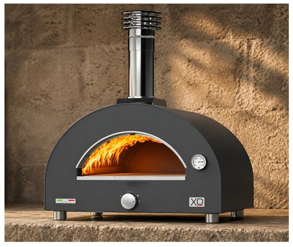 XO XOPIZZA1HCAL 29 Inch Countertop Hybrid Gas and Wood Pizza Oven