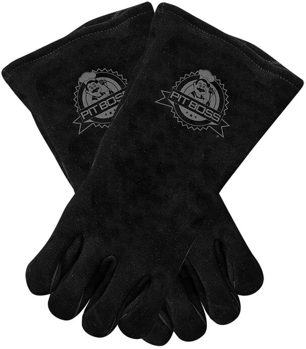 Pit Boss 68015 Heavy-Duty Leather Gloves in Black