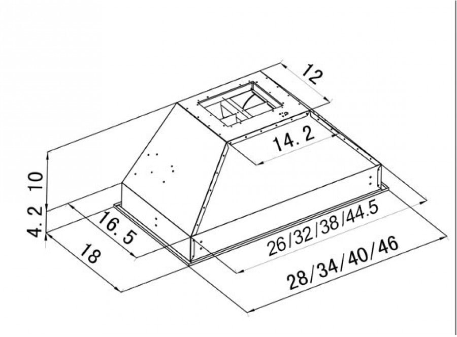 ZLINE 69846 Wall Mount Cabinet Insert Range Hood with 4-Speed/700