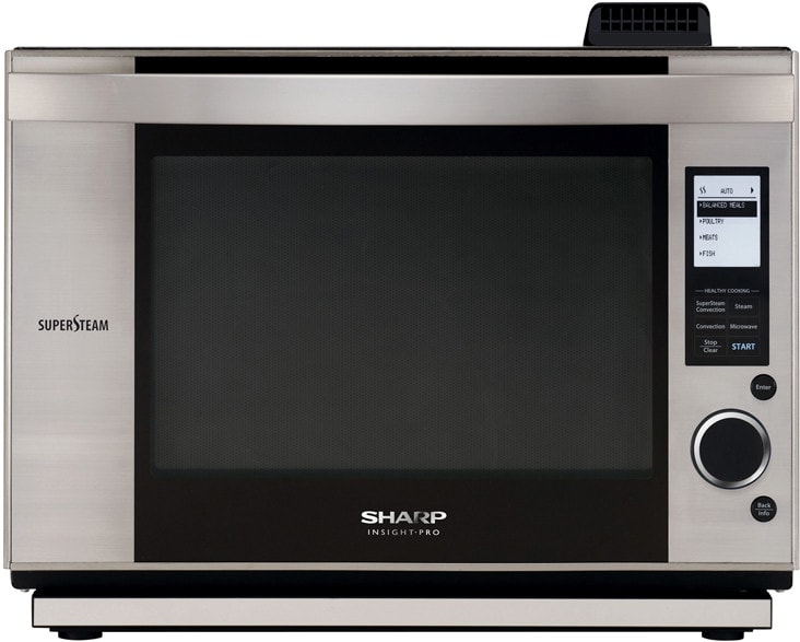 Sharp AX1200S 22 Inch SuperSteam Oven with 1.1 cu. ft. Convection Steam  Oven, 700 Watt Microwave, Steam Clean Cycle, Sensor Cook, Automatic  Cooking, LCD Display, Pull Down Door and Optional Built-in Trim Kit:  Stainless Steel