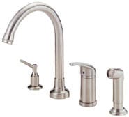 Danze® D403812SS Single Handle Kitchen Cast Spout Faucet with 1