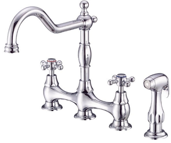 Danze® D404557 Double Cross Lever Cast Spout Kitchen Faucet with 9