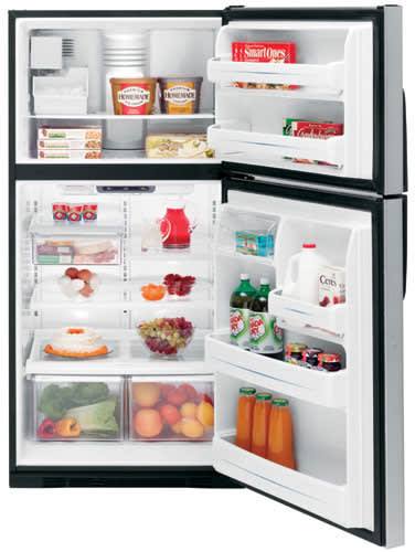 GE GTL22JCPBS 21.9 cu. ft. Top-Freezer Refrigerator with 3 Glass