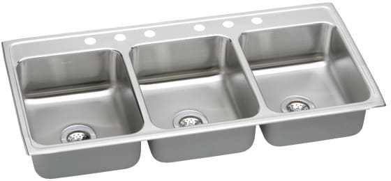 Elkay LTR46226 46 Inch Top Mount Triple Bowl Stainless Steel Sink