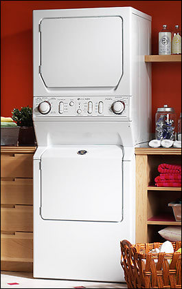 Maytag MLE2000AYW 27 Inch Electric Laundry Center with 3.34 Cu. Ft. Washer Capacity 4 Wash Cycles and 6.0 Cu. Ft. Dryer Capacity 3 Dry Cycles White