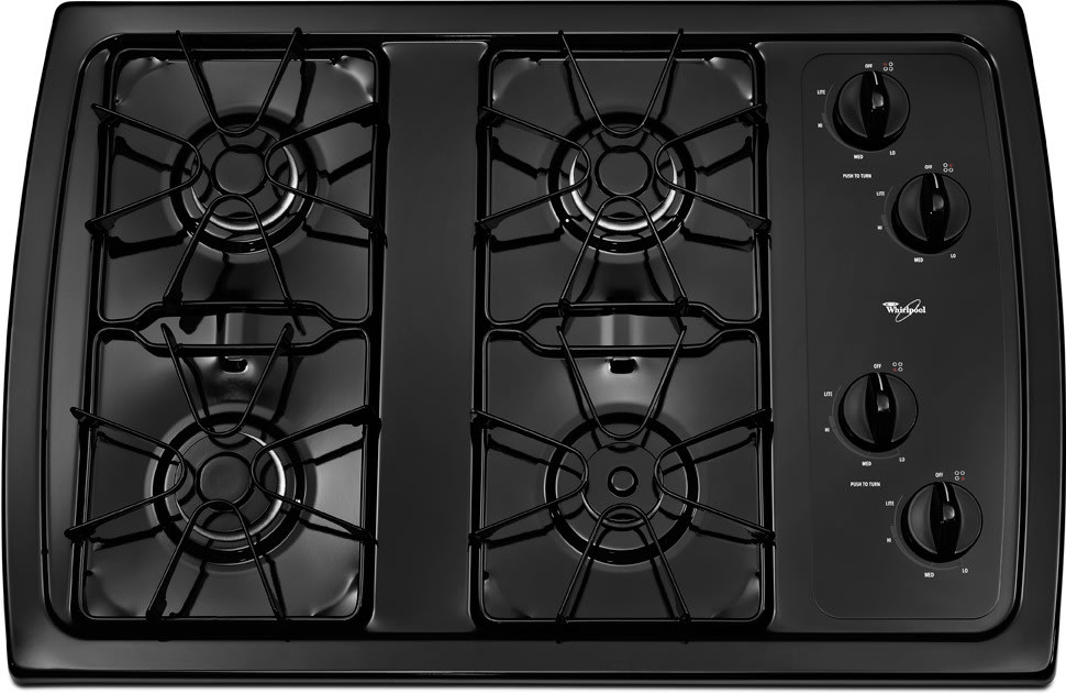 Whirlpool W3CG3014XB 30 Inch Gas Cooktop with 4 Sealed Burners