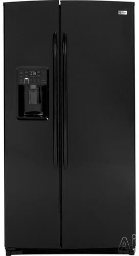 GE PSHF6PGZBB 25.9 cu. ft. Side by Side Refrigerator with 4 Adjustable  Spillproof Glass Shelves, ClimateKeeper System, Integrated Ice/Water  Dispenser, LED Lighting, Arctica Icemaker, TurboCool Setting and Slide 'n  Store Freezer Baskets: Black