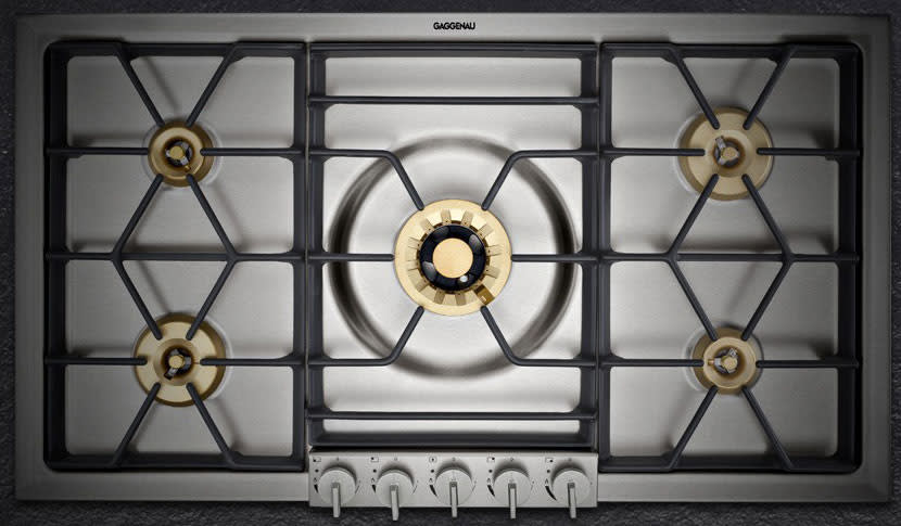 Gaggenau VG295214CA 36 Inch Gas Cooktop with 5 Sealed Brass