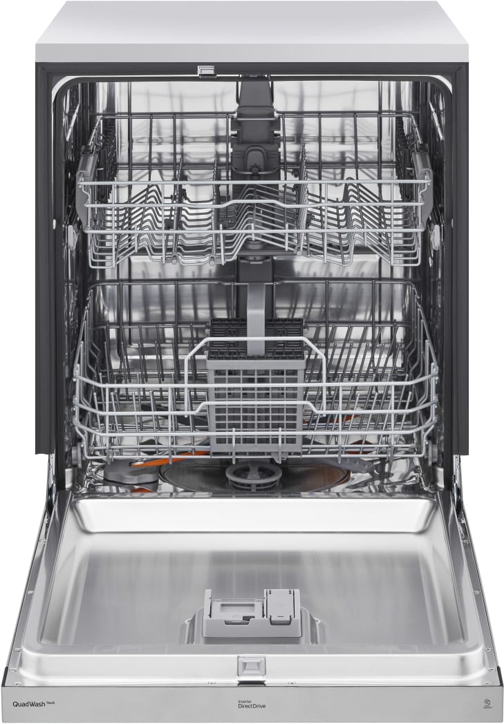 LG ADFD5448AT 24 Inch Full Console Smart Dishwasher with 14 Place Setting Capacity 9 Wash Cycles 48 dBA EasyRack Plus QuadWash Auto Open Dry Wi Fi Enabled ENERGY STAR Qualified and ADA Compliant