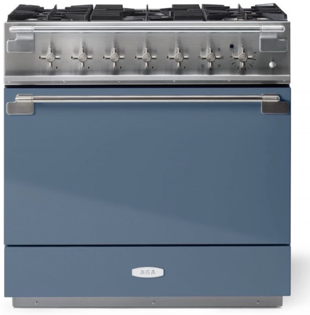 AGA AEL361DFABSTB 36 Inch Freestanding Dual Fuel Range with 5