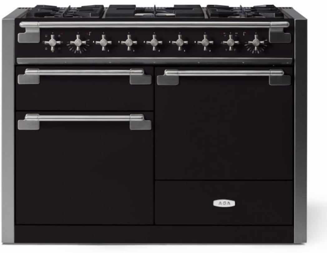 AGA AEL481DFABMBL 48 Inch Freestanding Dual Fuel Range with 5
