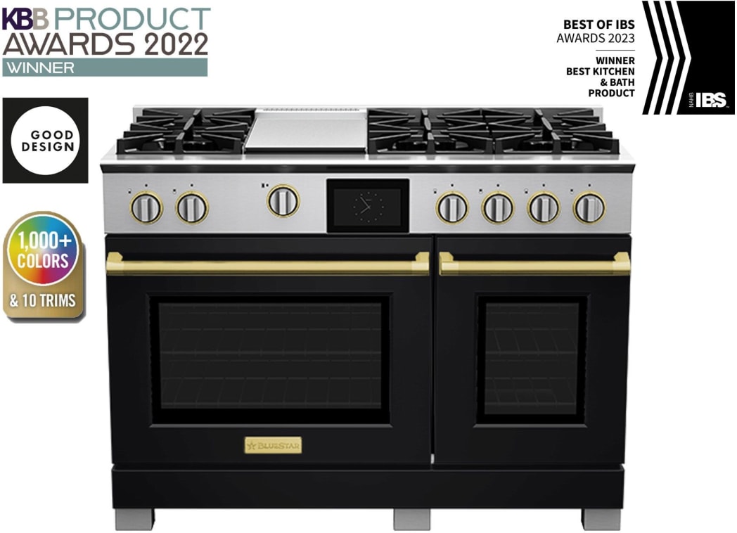 BlueStar BSDF486GCFPLT 48 Inch Freestanding Dual Fuel Range with 6