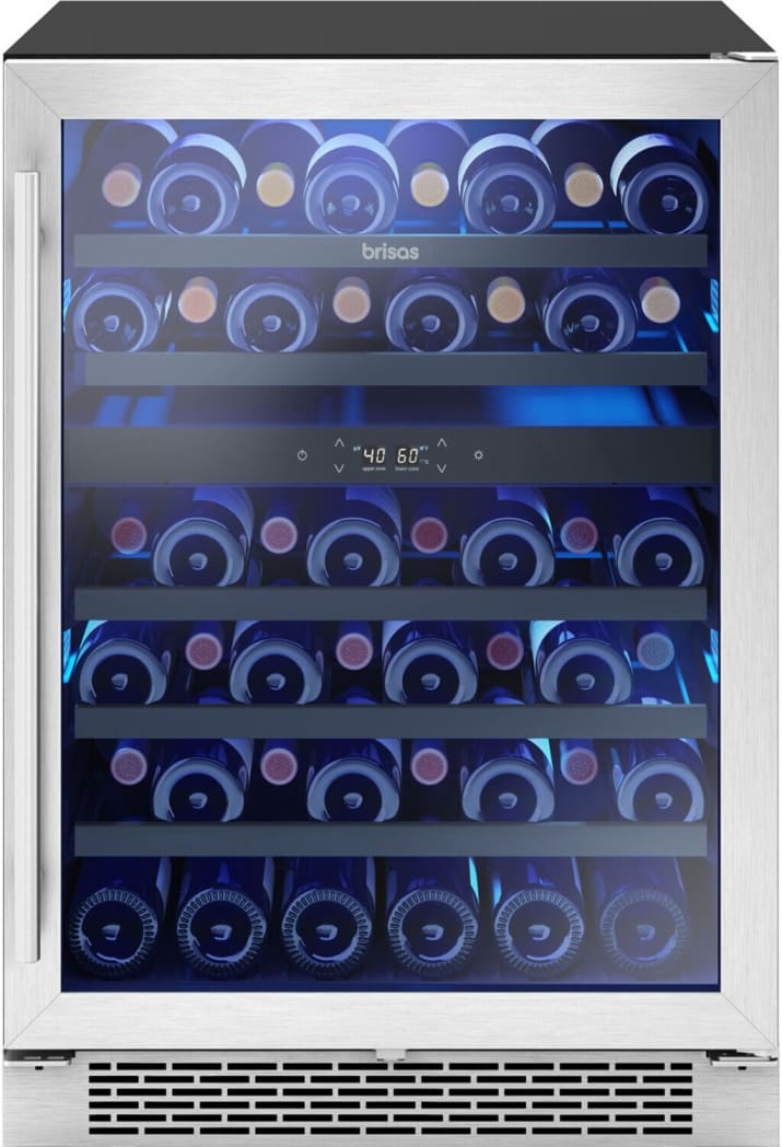 Brisas BWN24C02AG 24 Inch Under Counter Dual Zone Wine Cooler with