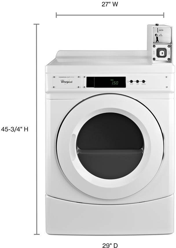 Whirlpool WPWADREW91501 Side by Side Washer Dryer Set with Front Load Washer and Electric Dryer in White