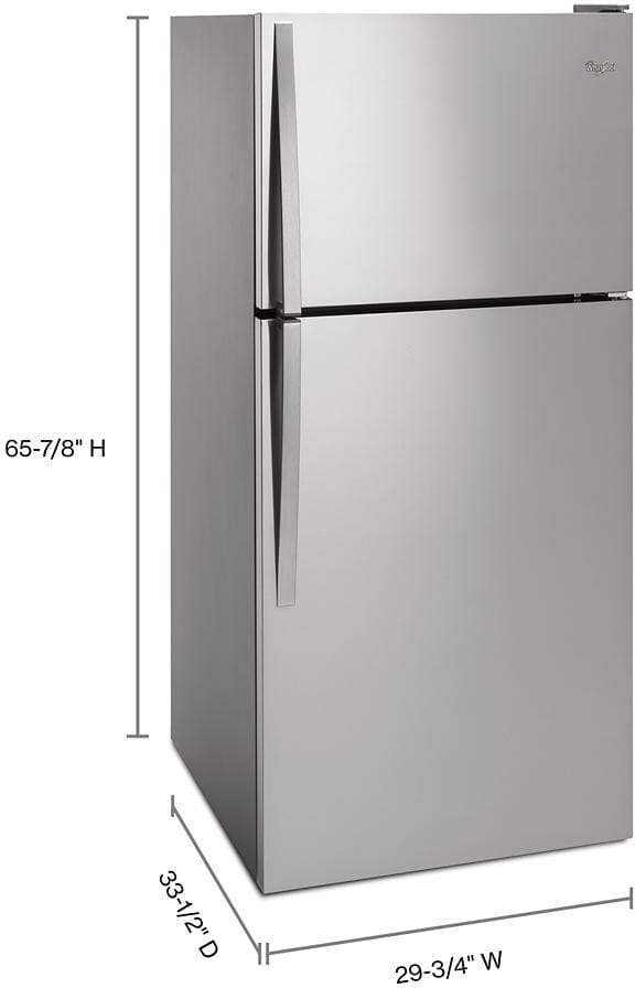 Whirlpool Top Mount Fridge (WRT148FZDM) - Monochromatic Stainless Steel Whirlpool Top Mount Fridge (WRT148FZDM) - Monochromatic Stainless Steel