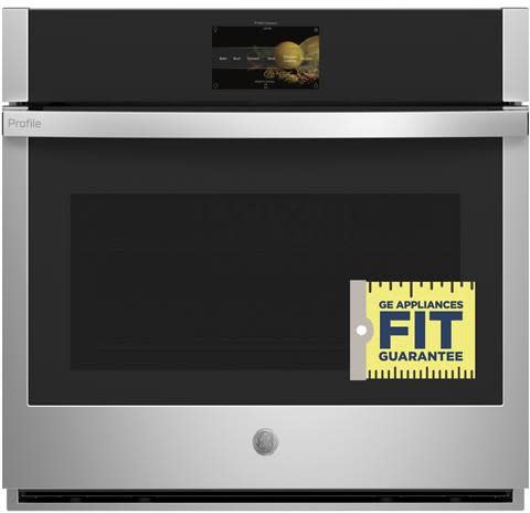 GE PTS9000SNSS 30 Inch Single Smart Electric Wall Oven with 5.0 Cu. Ft. True European Convection Oven Steam Clean 10 Pass Bake Element In Oven Camera Air Fry Precision Cooking and ADA Compliant Stainl...