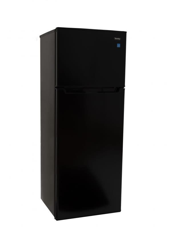 Danby DPF073C2BDB 22 Inch Top Freezer Refrigerator with 7.3 cu. ft. Capacity Adjustable Glass Shelves Gallon Door Storage Produce Crisper Interior Light and Reversible Door