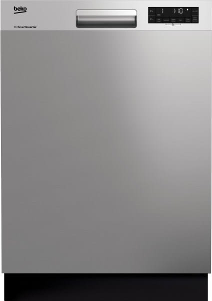 Beko DUT25401X 24 Inch Semi Integrated Dishwasher with 14 Place Settings 5 Wash Cycles 2 Racks 48 dBA Tall Tub NSF Certified Rinse and Energy Star Rated Stainless Steel