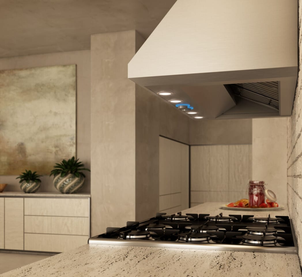 Elica ECL136S4 Wall Mount Range Hood with 4-Speed, Blue
