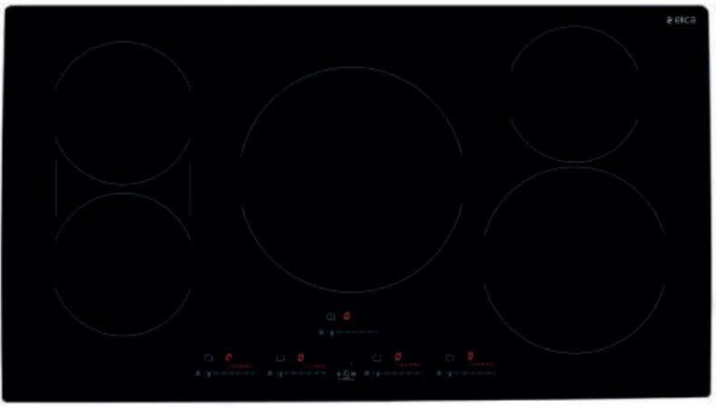 Elica EIV536BL 36 Inch Induction Cooktop with 5 Cooking Zones Black Ceramic Glass Smoothtop Touch Controls 10 Levels Self Rimming or Flush