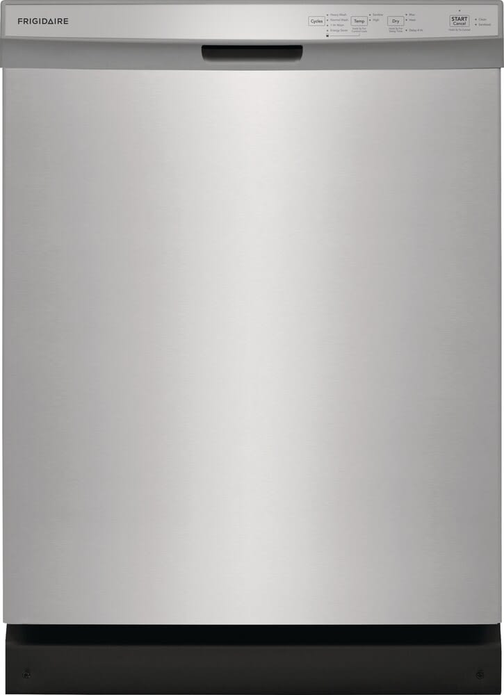 Frigidaire FDPC4314AS 24 Inch Full Console Dishwasher with 14 Place Settings 54 dBA 4 Wash Cycles PVC Coated Racks MaxDry DishSense Sensor and Energy Star Stainless Steel