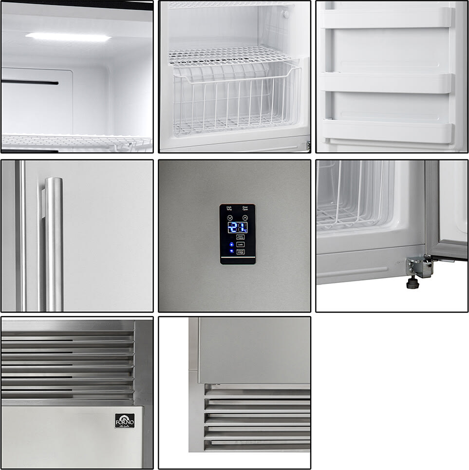 Forno FFFFD193360S Side by Side Column Refrigerator Freezer Set with 28 Inch Freezer and 28 Inch Freezer
