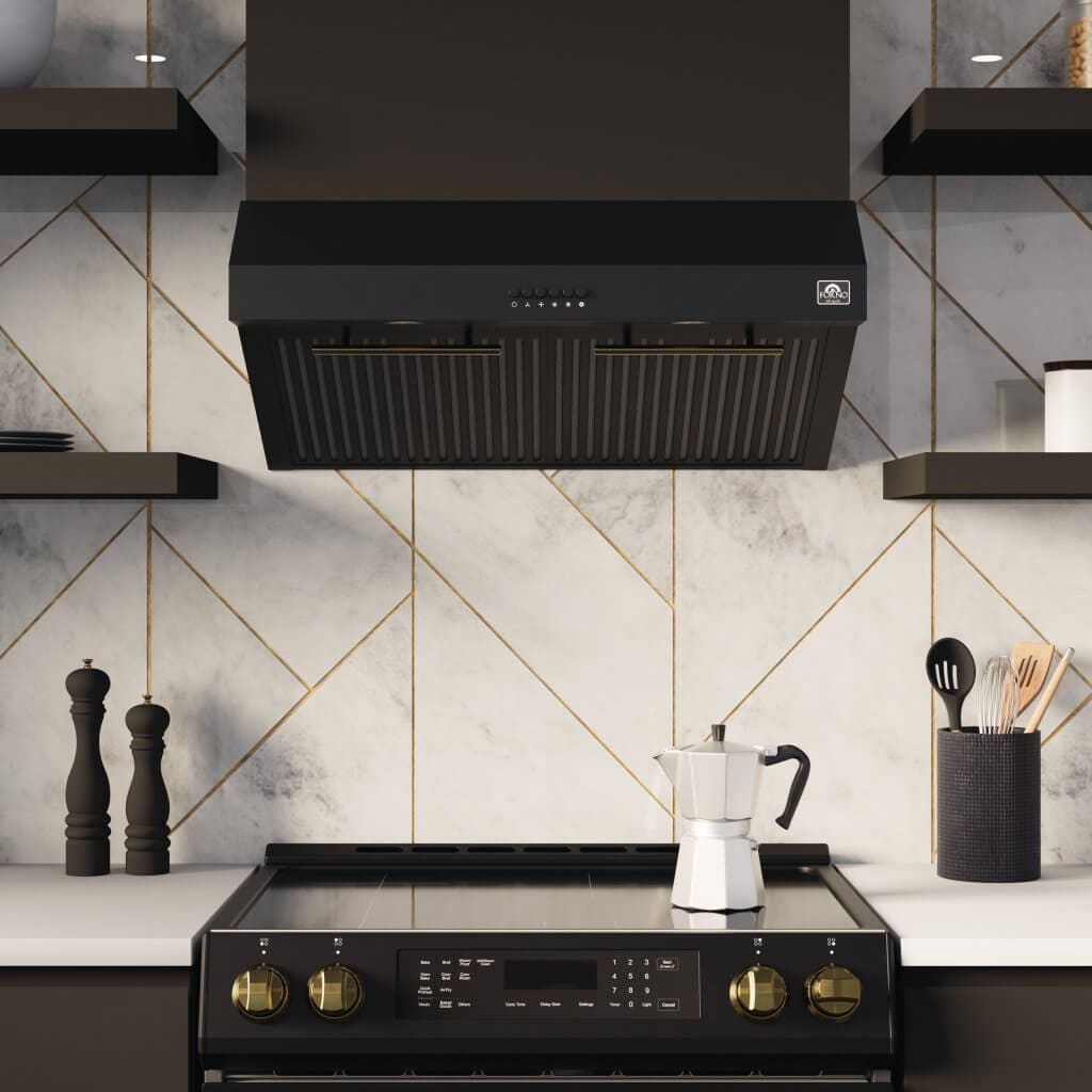 Forno FRHUC525530BLK 30 Inch Under Cabinet Range Hood with 4-Speed