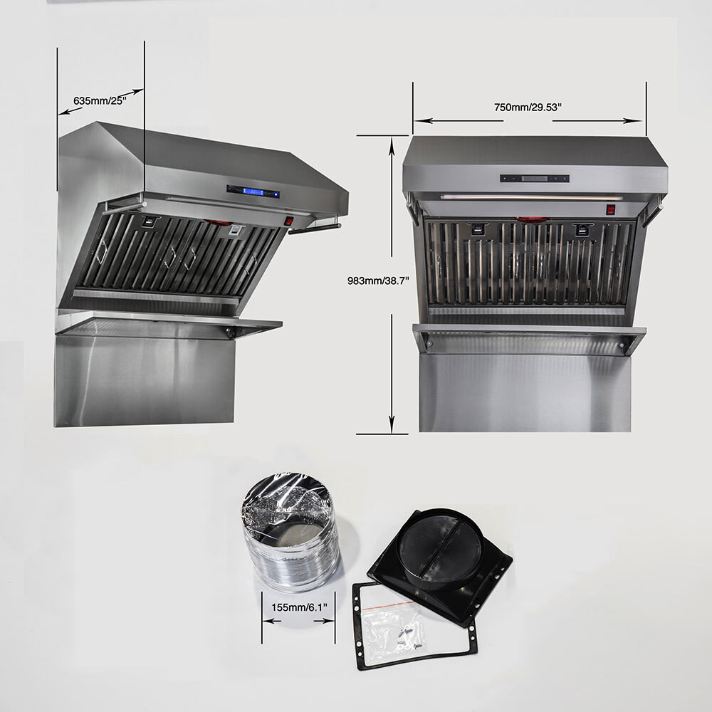 Forno FRHWM502930 Wall Mount Range Hood with 4-Speed, Touch