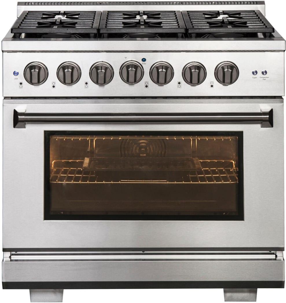NXR AKD3605 36 Inch Professional Dual Fuel Range with 6 German