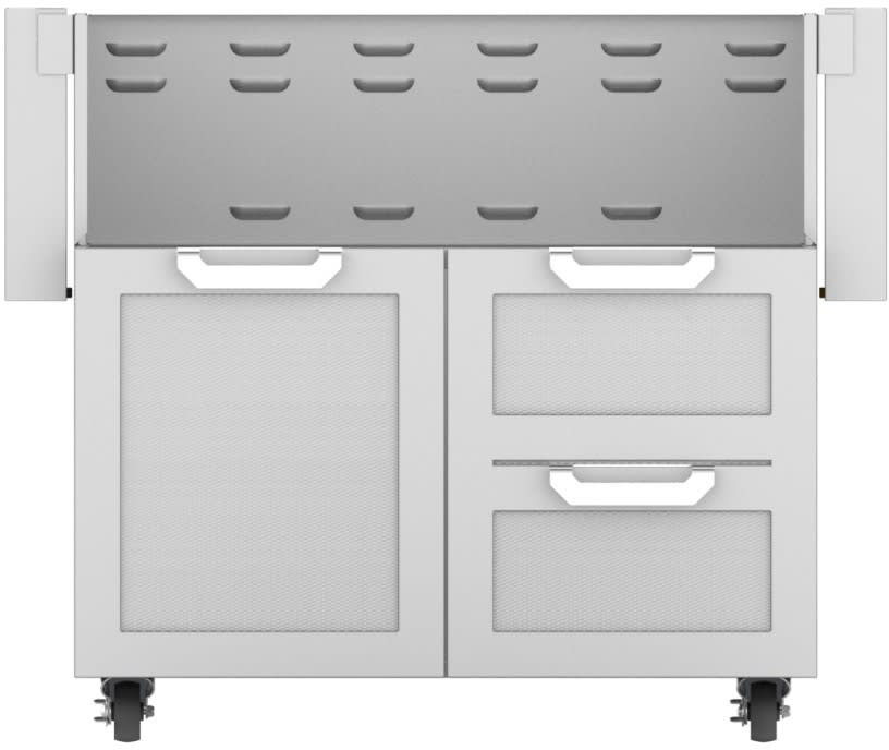 Hestan GCR36 36 Inch Double Drawer and Door Grill Cart: Stainless