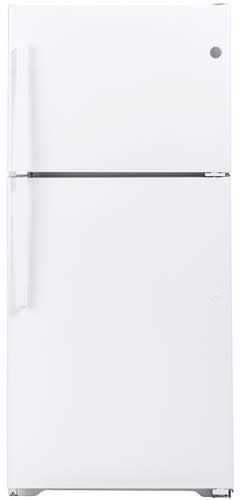 GE GTS22KGNRWW 33 Inch Top Freezer Refrigerator with 21.9 Cu. Ft. Capacity,  Full-Width Adjustable Glass Shelves, Sliding Deli Drawer, LED Lighting, 