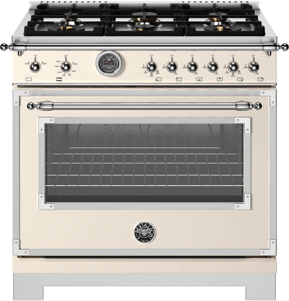 Bertazzoni HER366BCFGMAVT 36 Inch Freestanding Gas Range with 6