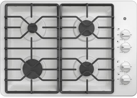 gup GE JGP3030DLWW 30 Inch Gas Cooktop with 4 Sealed Burners