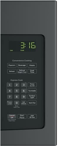 GE JNM3163DJWW 1.6 cu. ft. Over the Range Microwave Oven with Two Speeds 300 CFM Surface Lighting 1.6 cu. ft. 1 000 Watts 10 Power Levels Clock