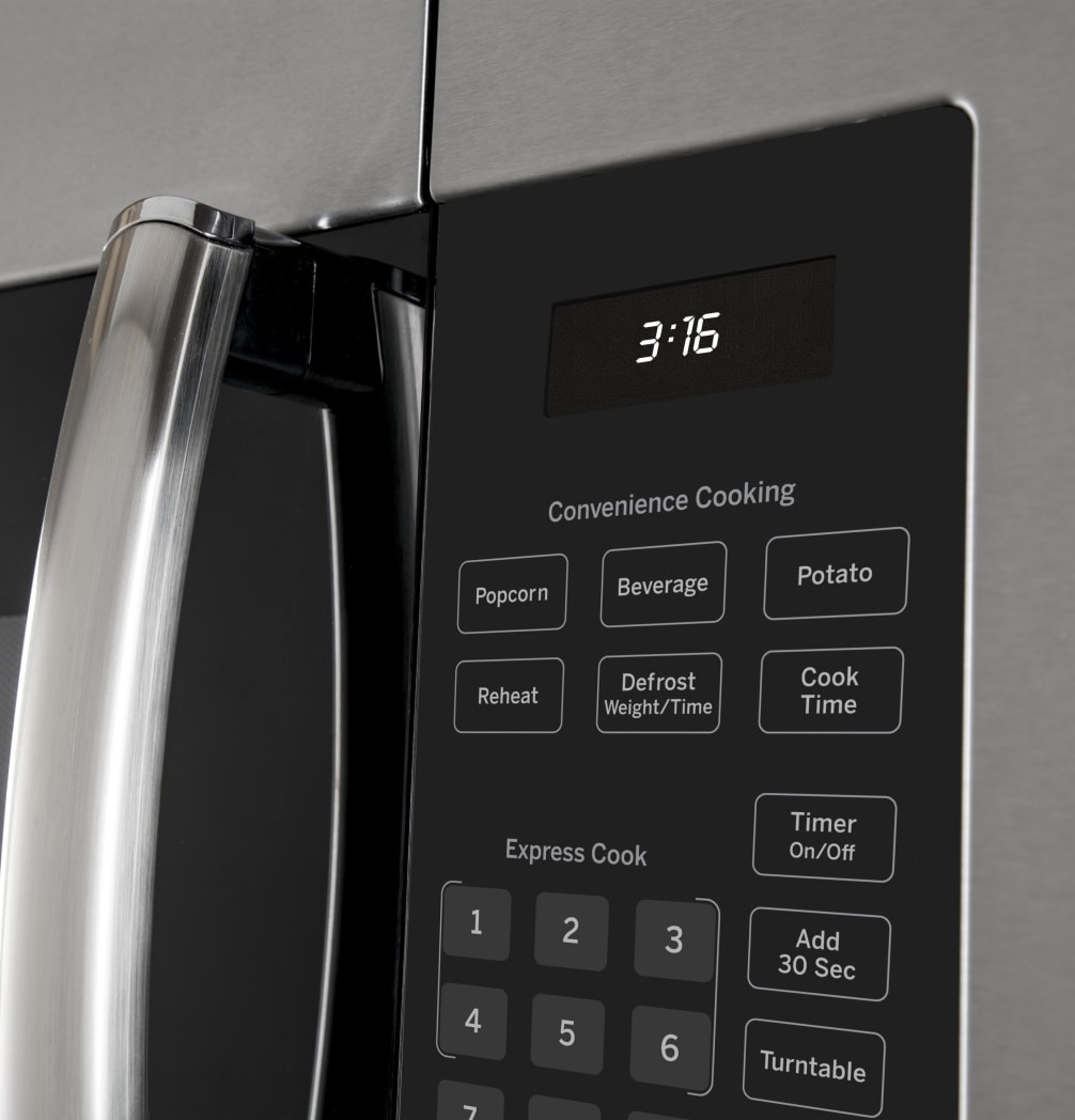 GE JVM3160RFSS 30 Inch Over the Range Microwave Oven with 1.6 cu. ft. Capacity 300 CFM Exhaust Fan 1 000 Cooking Watts Auto and Time Defrost and