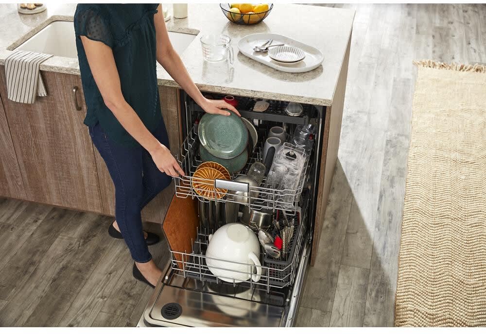 KitchenAid KDFE204KWH 24 Inch Full Console Dishwasher with 13 Place Settings 39 dBA 5 Wash Cycles 3rd Level Utensil Rack ProWash Heat Dry
