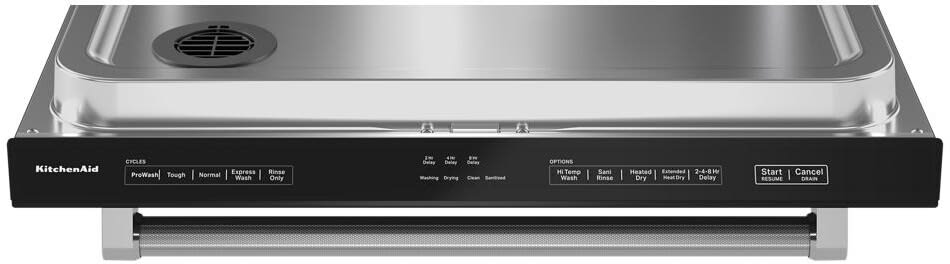 KitchenAid KDTE204KBL 24 Inch Fully Integrated Dishwasher with 13 Place Settings 39 dBA 5 Wash Cycles 3rd Utensil Rack ProWash Express Wash