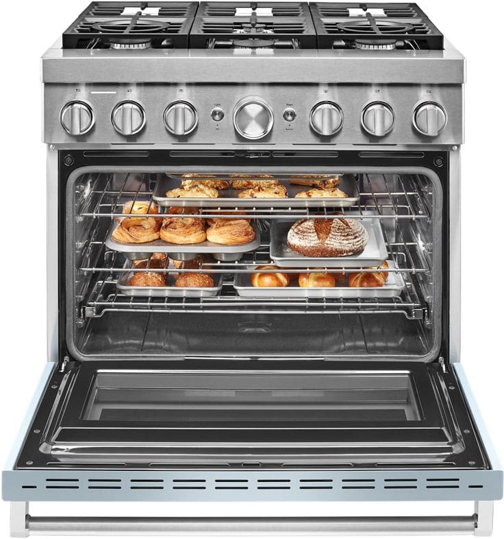 KitchenAid KFDC506JMB 36 Inch Freestanding Dual Fuel Smart Range