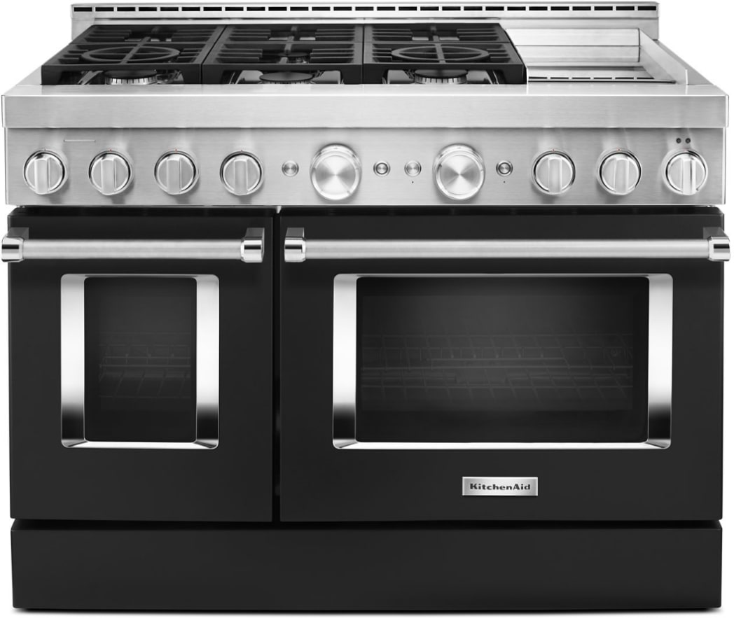 KitchenAid KFGC558JBK 48 Inch Smart Commercial Style Gas Range