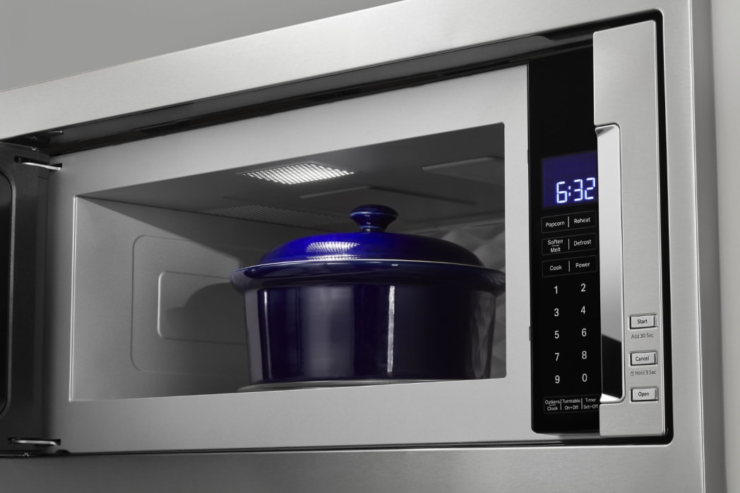 KitchenAid KMBT5011KSS 30 Inch Built In Low Profile Microwave with 1.1 Cu. Ft. Capacity Hidden Controls 10 Power Levels 6 Sensor Cook Settings Tinted Glass Door Work Surface Light Recessed Turntable a...