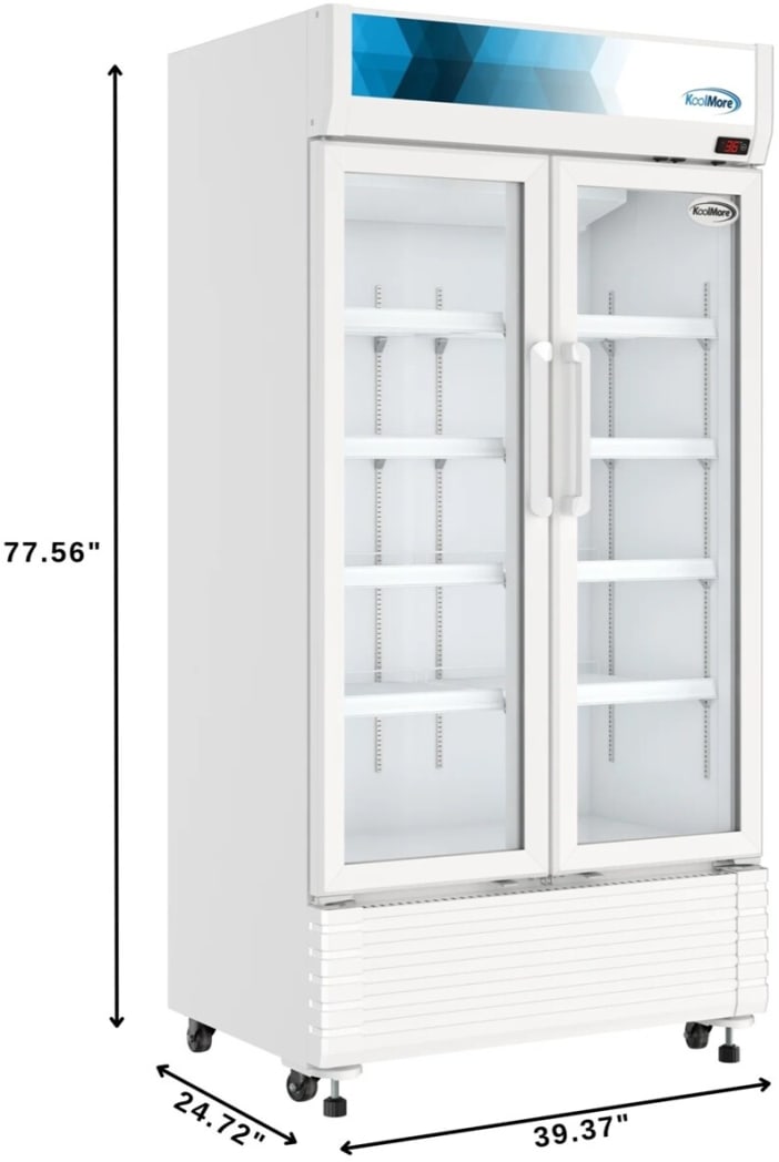 Koolmore KMMDR2GD39 39 Inch Freestanding Commercial Merchandiser