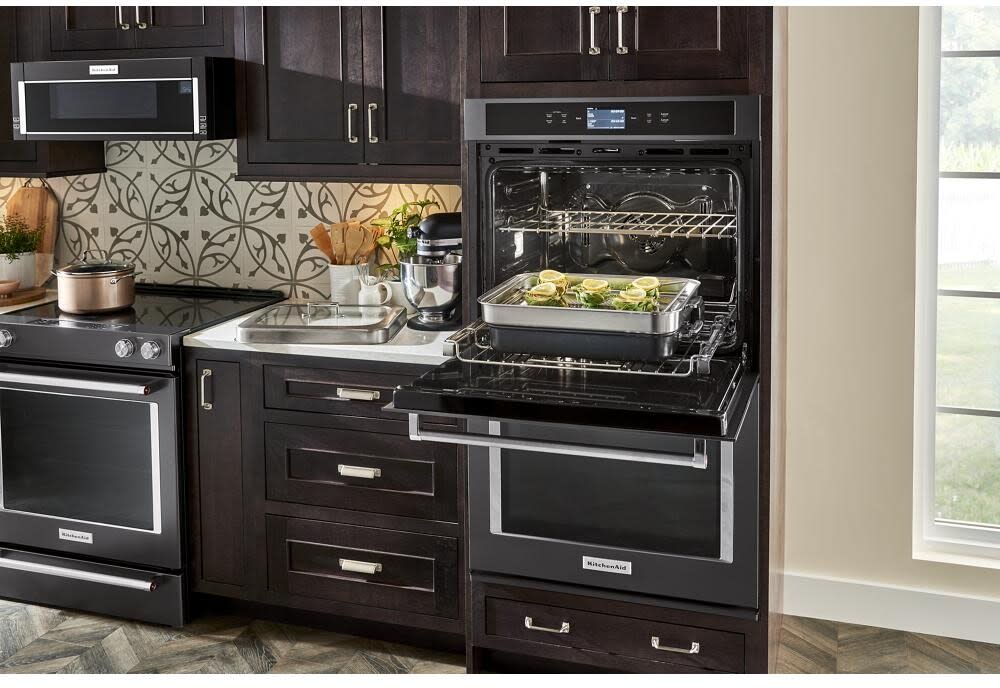 Kitchenaid black stainless oven sale