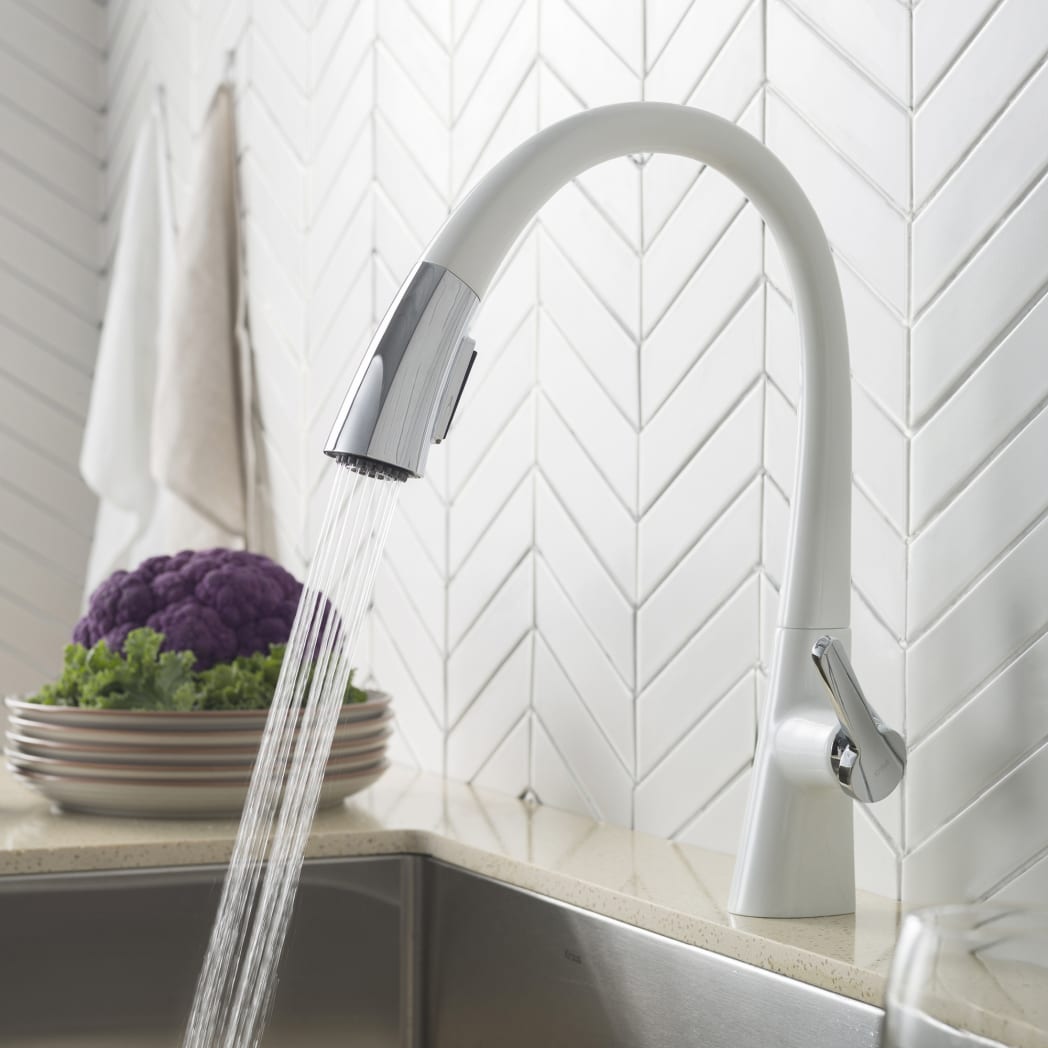 Kraus KPF1673CHWH Dual Function Pull-Down Kitchen Faucet with Dual