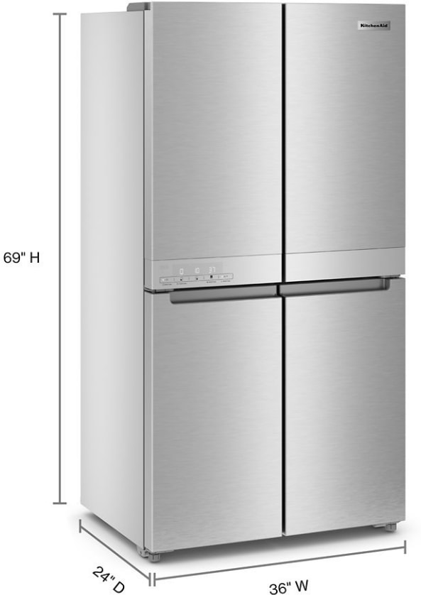 KDRE　２台 KitchenAid KRQC506MPS 36 Inch Counter-Depth 4-Door French Door