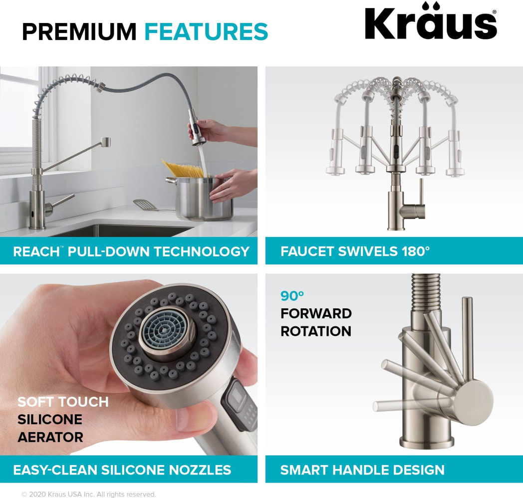 Kraus KSF1610MB Single Handle Commercial Style Pull-Down Sensor