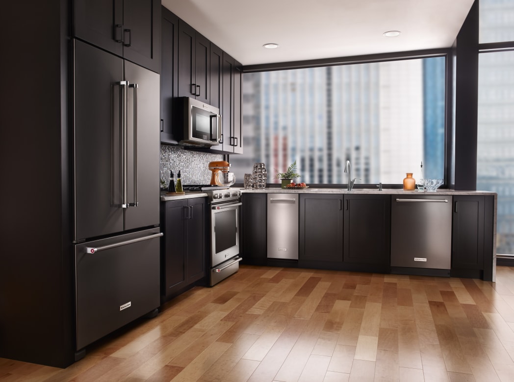 KitchenAid KTTS505ESS 15 Inch Built In Fully Integrated Trash Compactor with 1.4 cu. ft. Capacity 1 3 HP 5 1 Compaction Ratio Whisper Quiet Plus and Odor Management System Stainless Steel