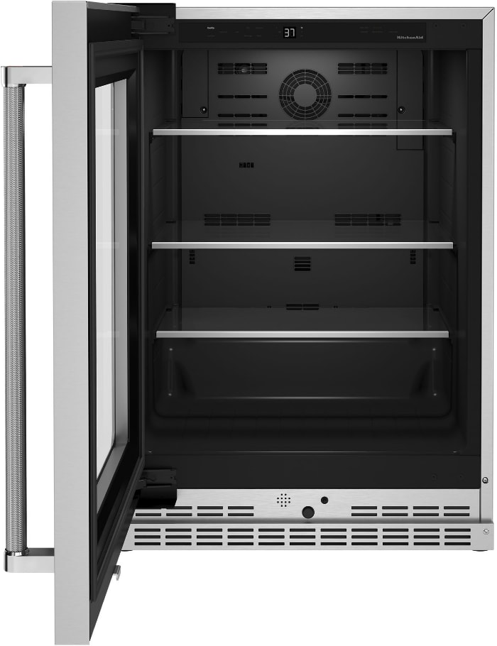 KitchenAid KURL314KSS 24 Inch Built In Undercounter Refrigerator with 5.2 Cu. Ft. Capacity UV Protected Thermal Glass Door PrintShield Finish